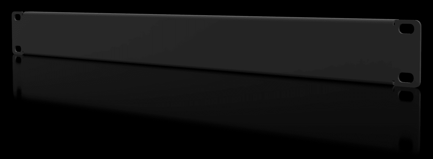 The Cueva Control RB1 rack blank, a plain 1U nineteen inch panel