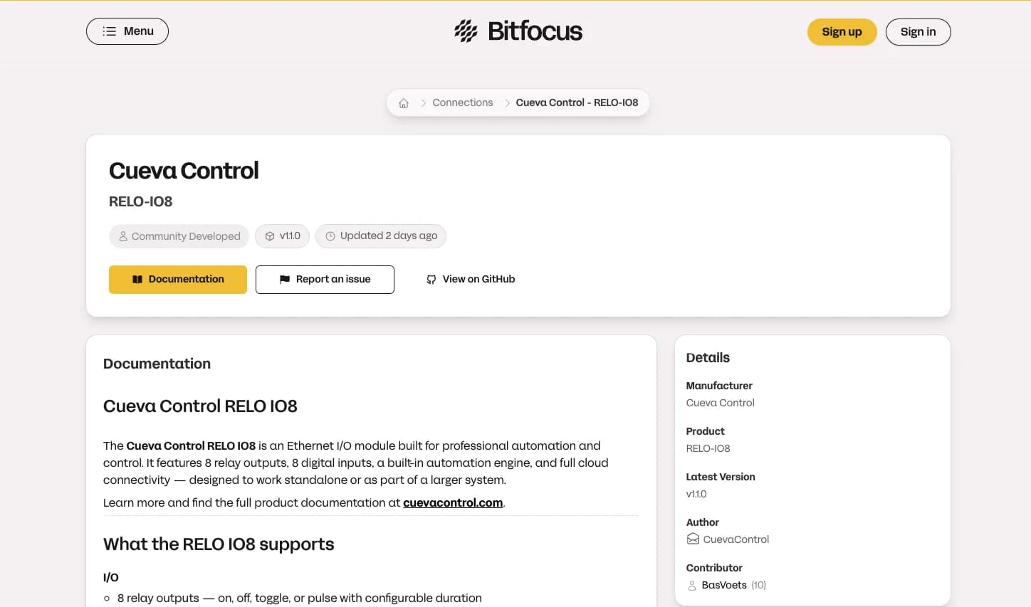 RELO IO8 is now available in Bitfocus Companion